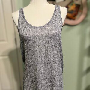 Matty M Silver Sequined Top, Size M